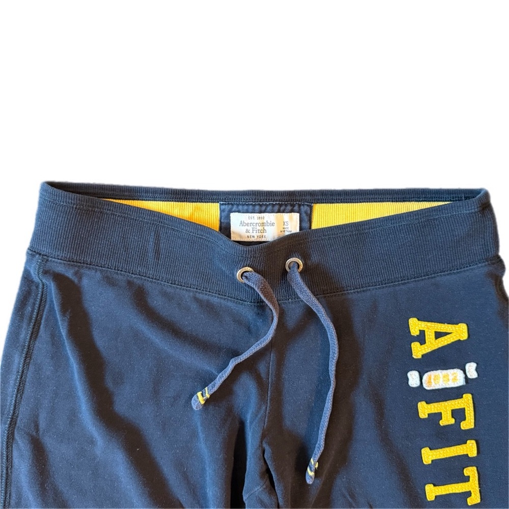 Abercrombie & Fitch Navy and Yellow Sweatpants - Picture 5 of 6